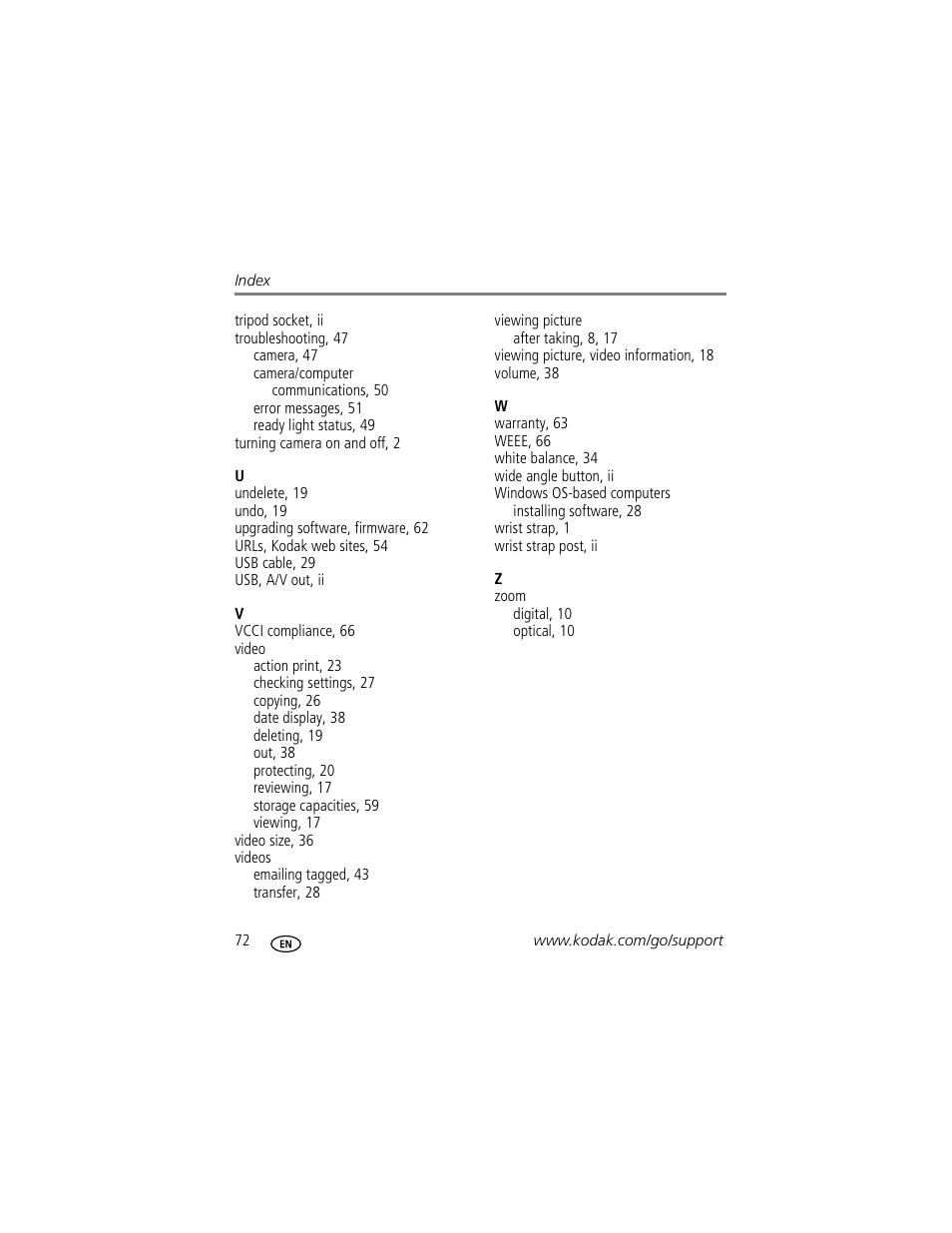 Kodak EasyShare C623 User Manual | Page 78 / 78