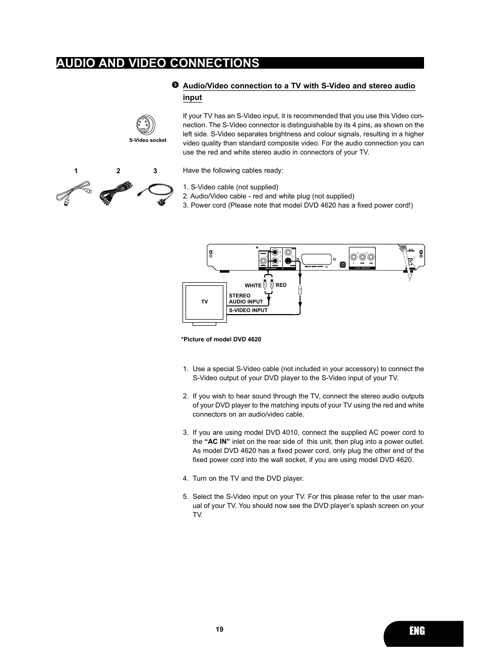 Audio and video connections | Kodak 4620 User Manual | Page 18 / 63