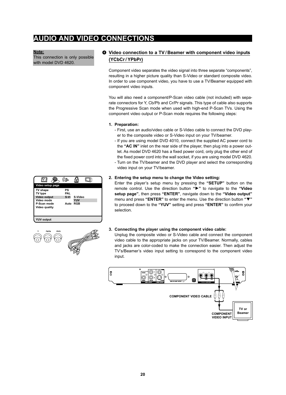 Audio and video connections | Kodak 4620 User Manual | Page 19 / 63