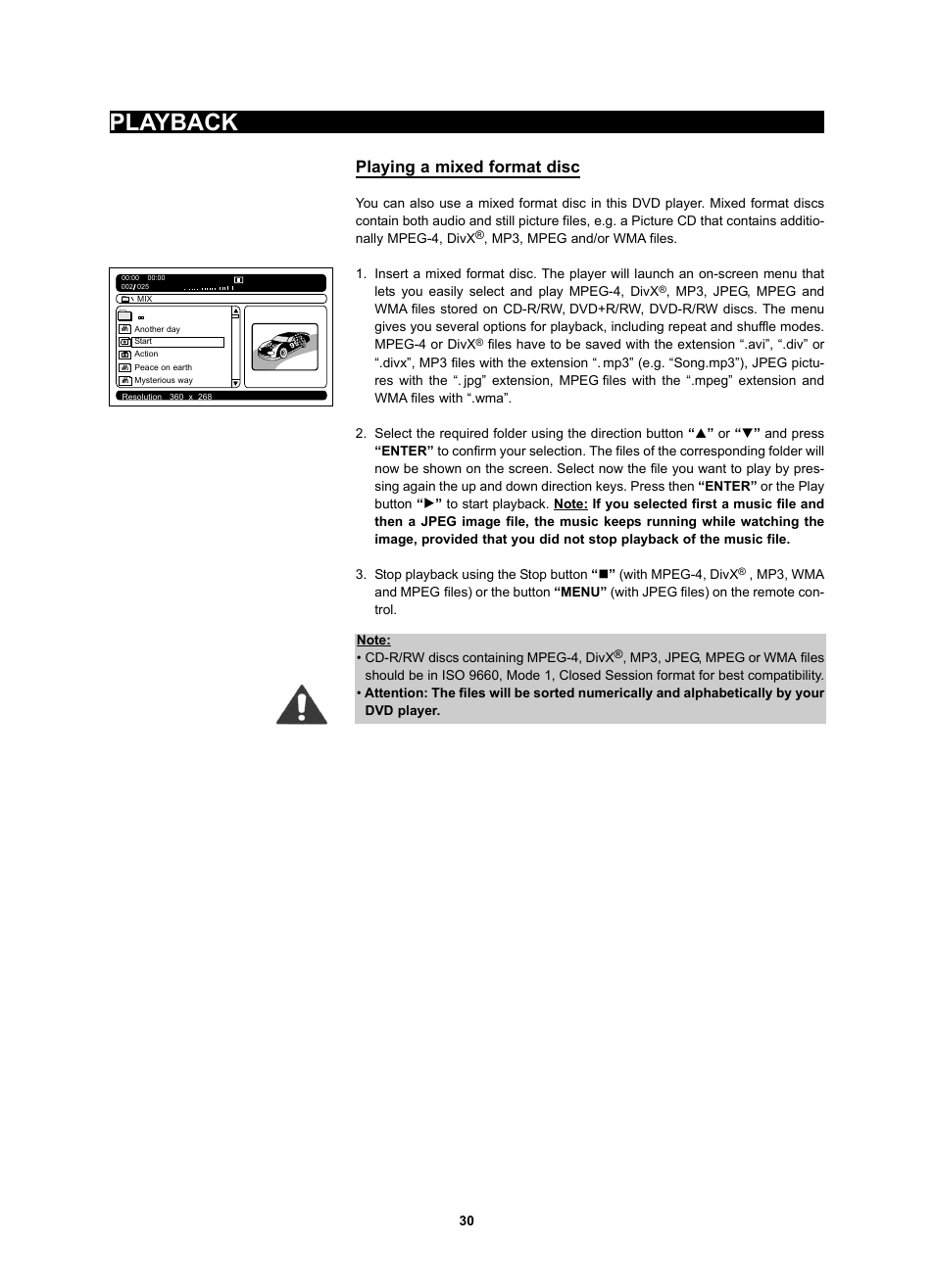 Playback, Playing a mixed format disc | Kodak 4620 User Manual | Page 29 / 63