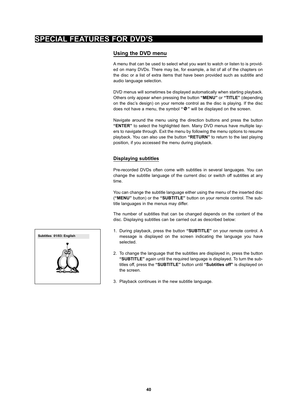 Special features for dvd’s | Kodak 4620 User Manual | Page 39 / 63