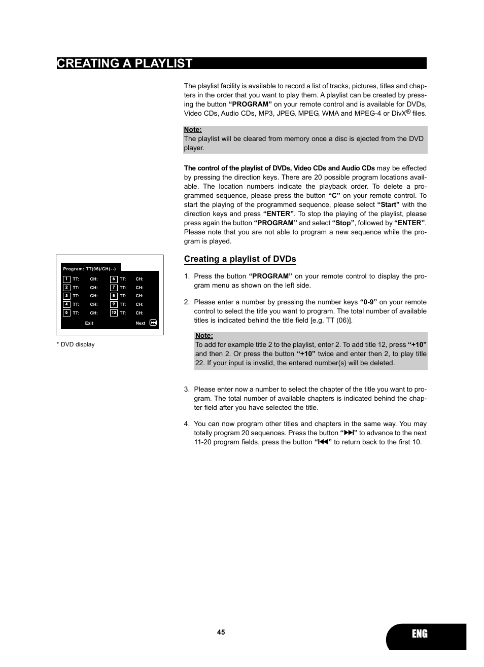 Creating a playlist, Creating a playlist of dvds | Kodak 4620 User Manual | Page 44 / 63