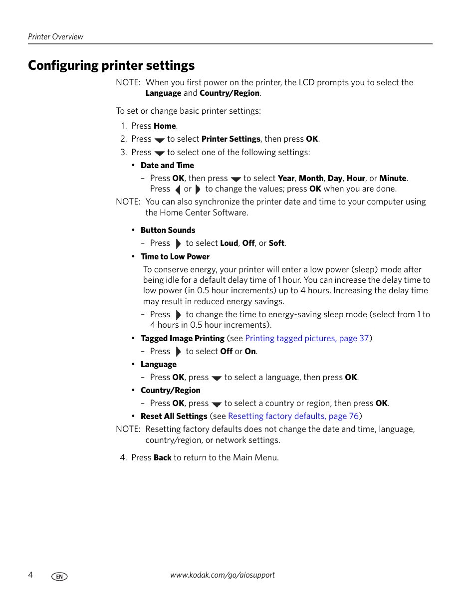 Configuring printer settings | Kodak ESP 9200 User Manual | Page 10 / 106