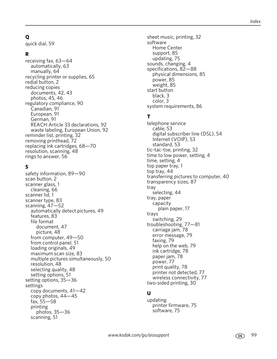 Kodak ESP 9200 User Manual | Page 105 / 106