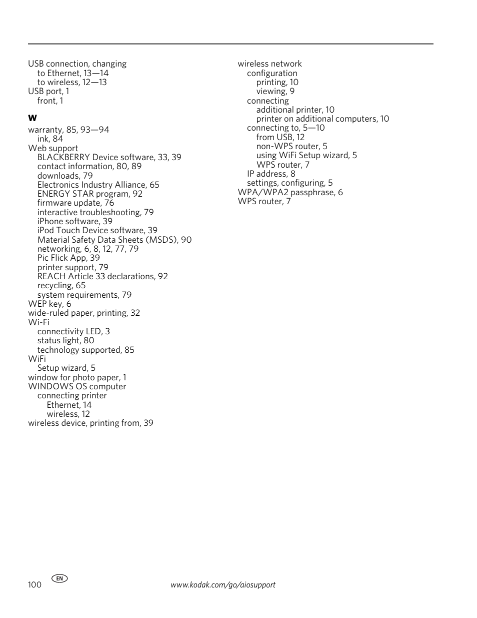 Kodak ESP 9200 User Manual | Page 106 / 106