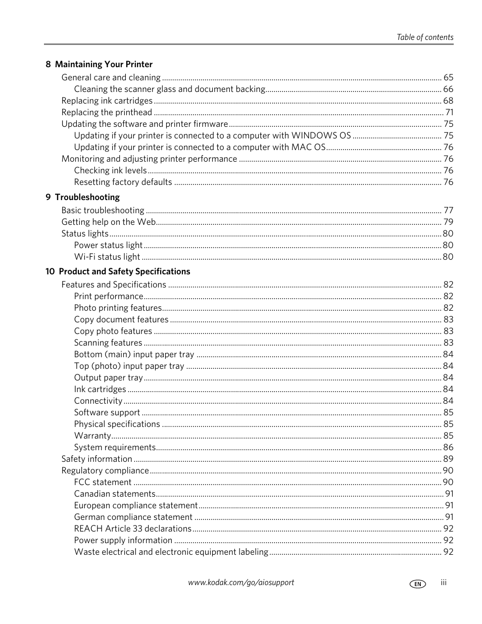 Kodak ESP 9200 User Manual | Page 5 / 106