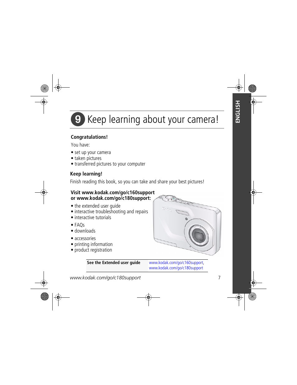 Keep learning about your camera | Kodak C160 User Manual | Page 7 / 27