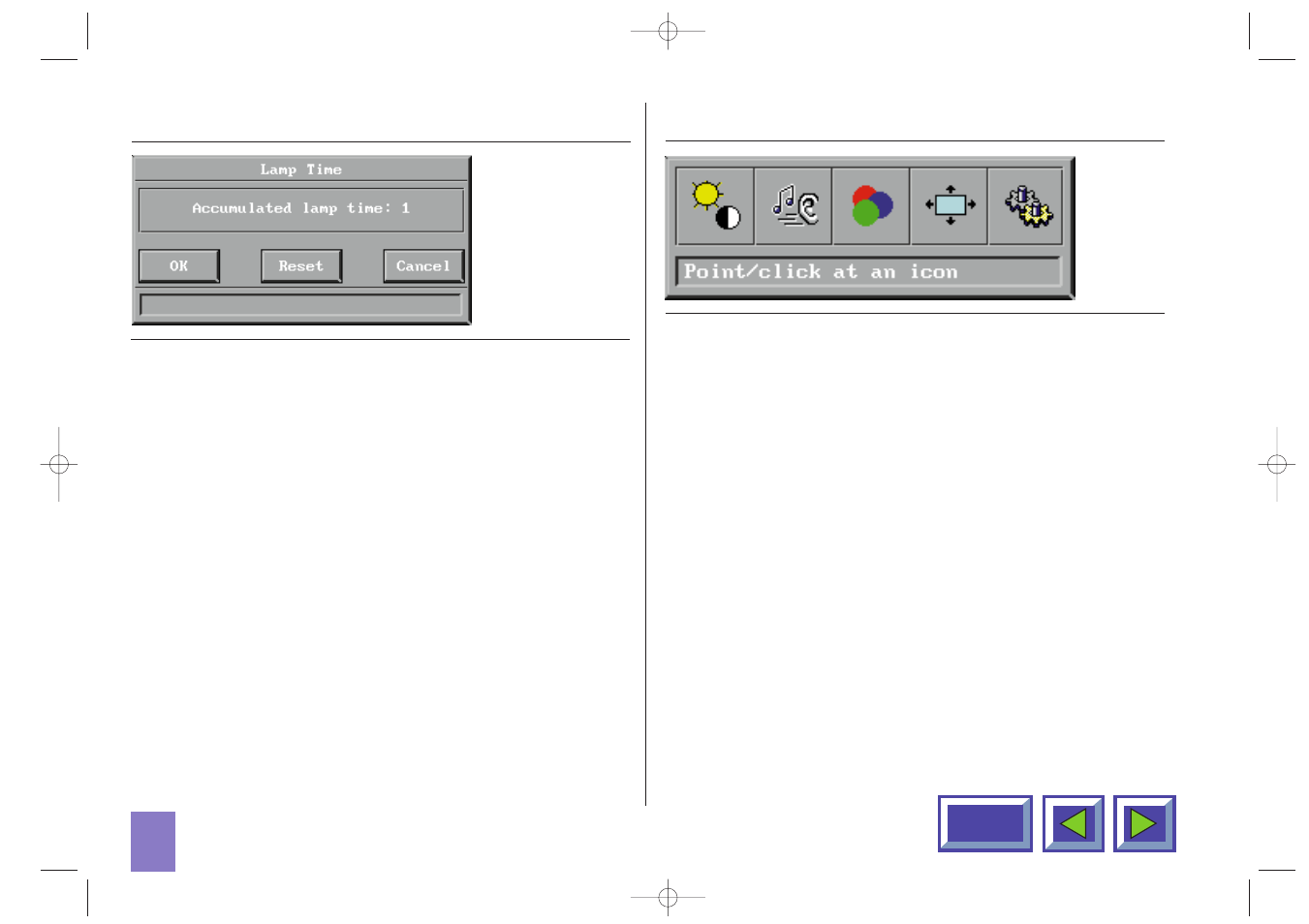 7 show accumulated lamp time, 3 control panel menu | Kodak DP1050 User Manual | Page 29 / 40