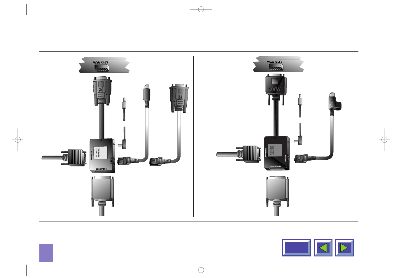 Connecting the mouse cable and stereo jack (pc), Connecting the mouse cable and stereo jack (mac) | Kodak DP1050 User Manual | Page 9 / 40