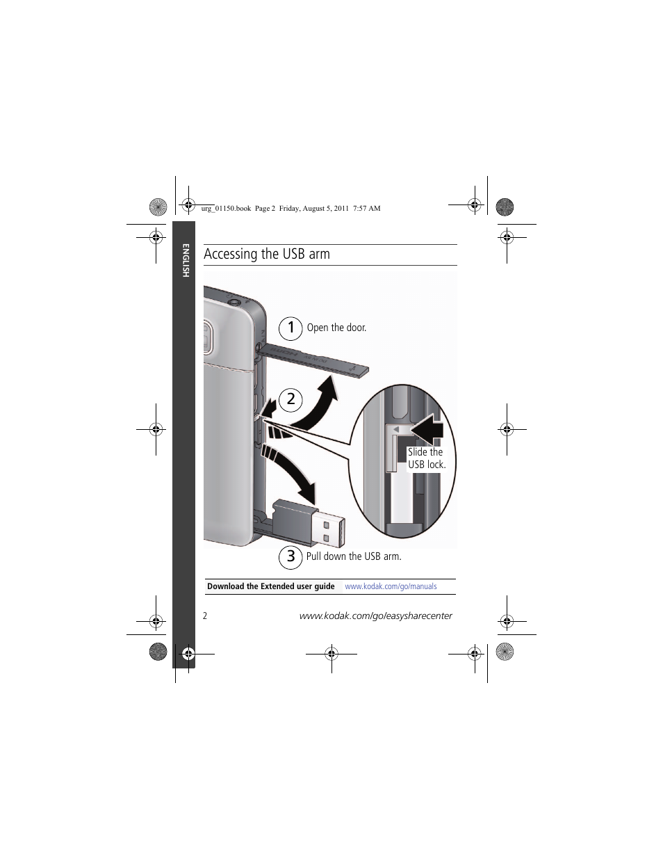 Accessing the usb arm | Kodak c913 User Manual | Page 2 / 27