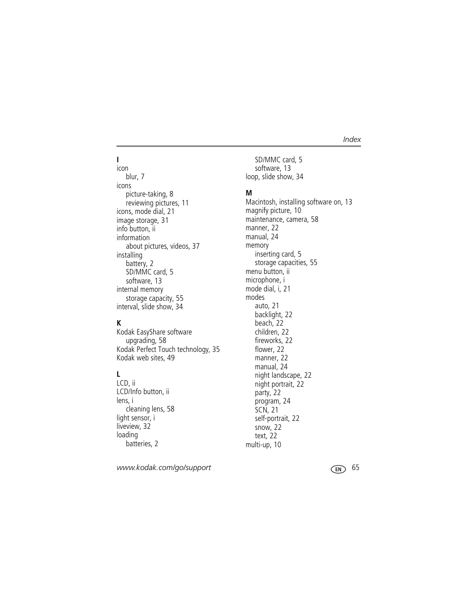 Kodak EasyShare C663 User Manual | Page 71 / 74