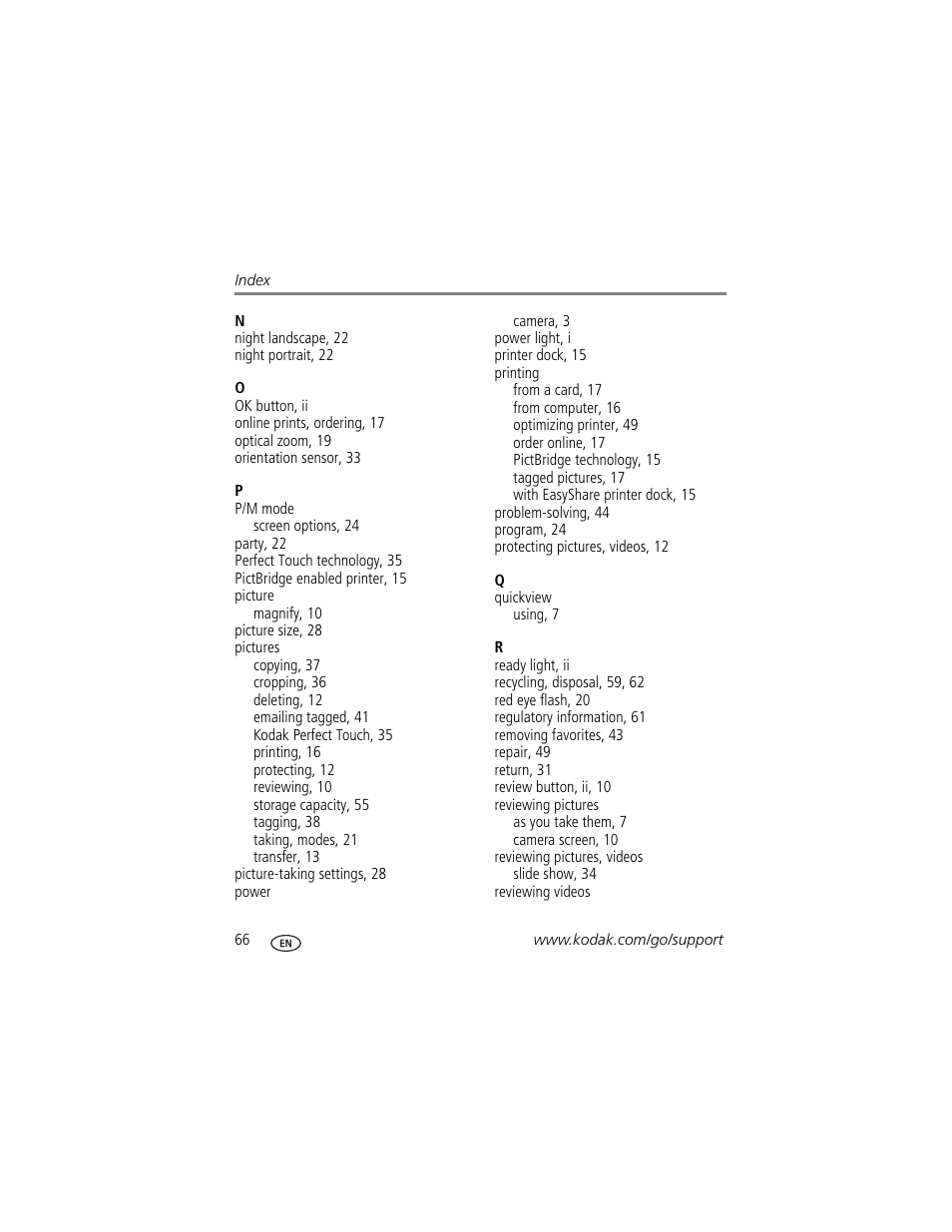 Kodak EasyShare C663 User Manual | Page 72 / 74