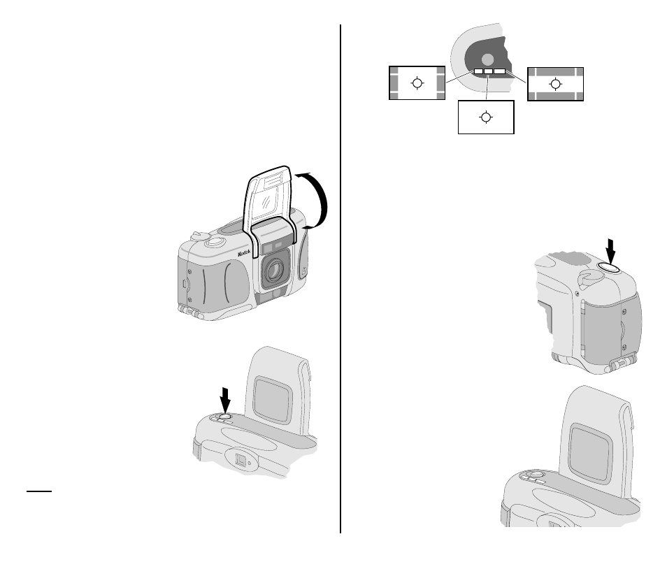 Pour prendre des photos, 3) afin de découvrir l, 7) et d’activer le flash. 2. appuyez sur le | 2), jusqu’à ce que le | Kodak ADVANTIX C700 User Manual | Page 36 / 73