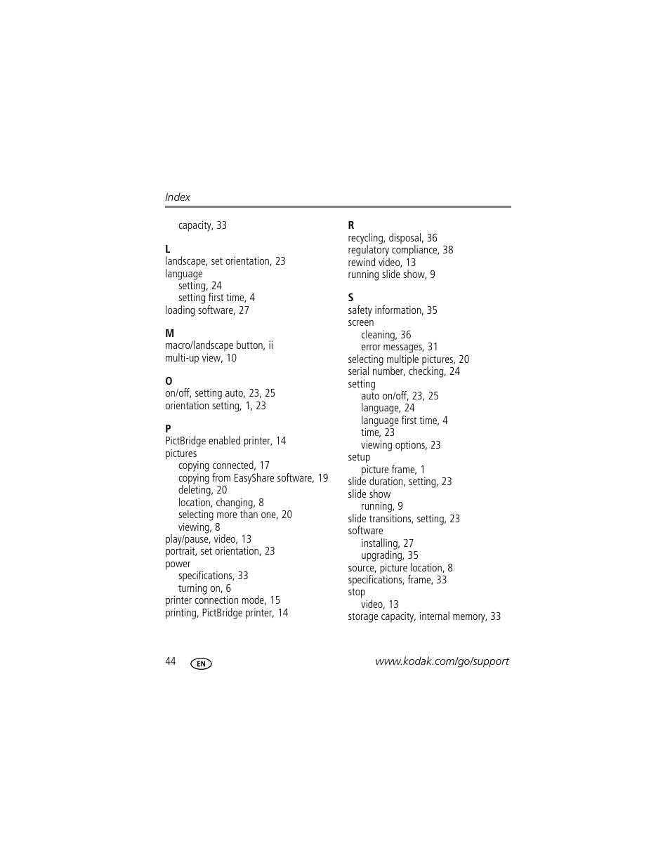 Kodak EasyShare M1020 User Manual | Page 50 / 51