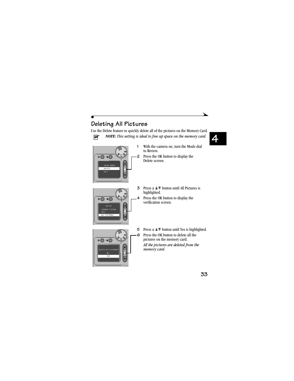 Deleting all pictures | Kodak DC3800 User Manual | Page 39 / 78