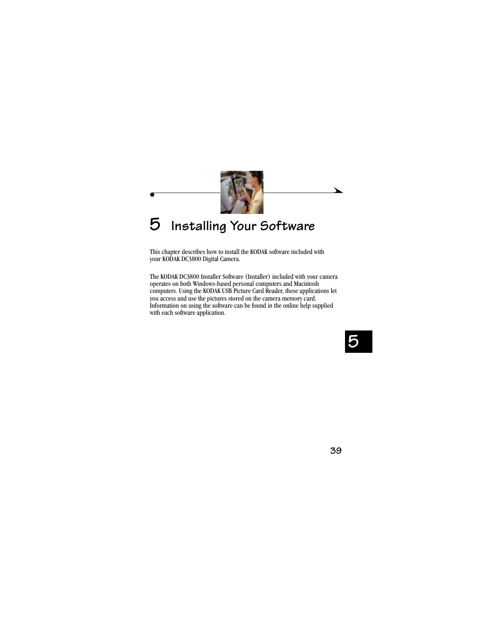 5 installing your software | Kodak DC3800 User Manual | Page 45 / 78