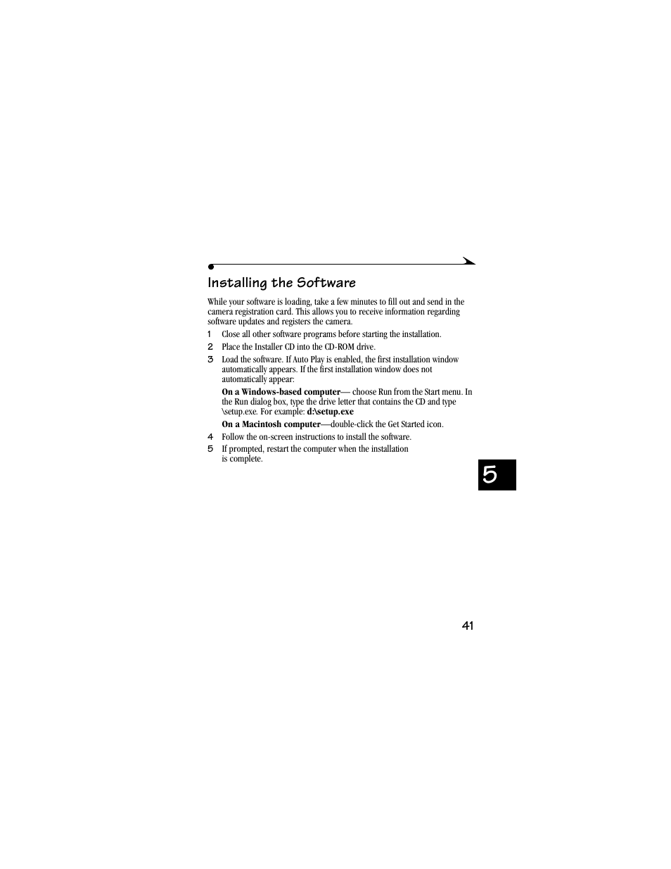 Installing the software | Kodak DC3800 User Manual | Page 47 / 78