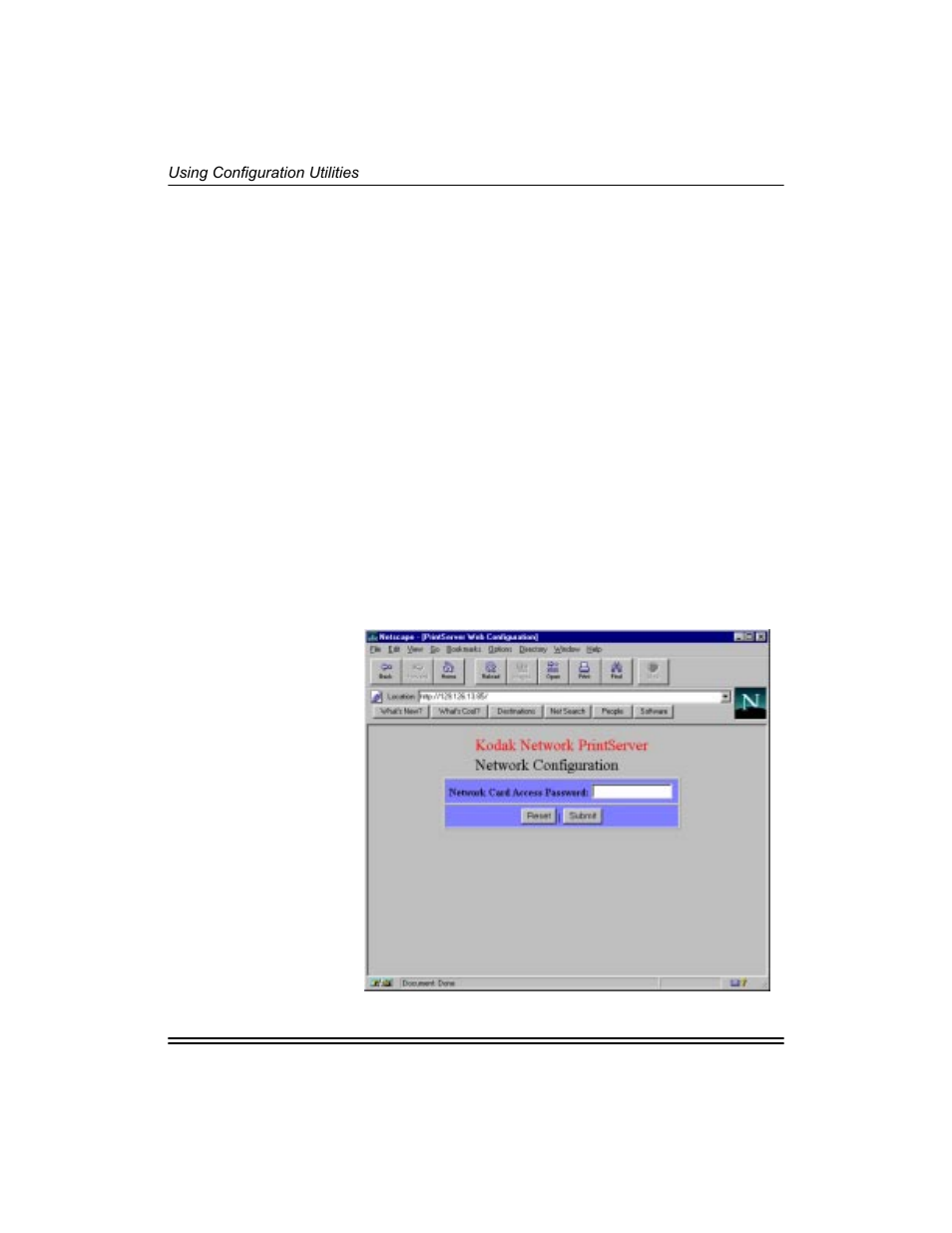 Using a web browser to configure the nic, Using a web browser to configure the nic -2 | Kodak 8660 User Manual | Page 26 / 120