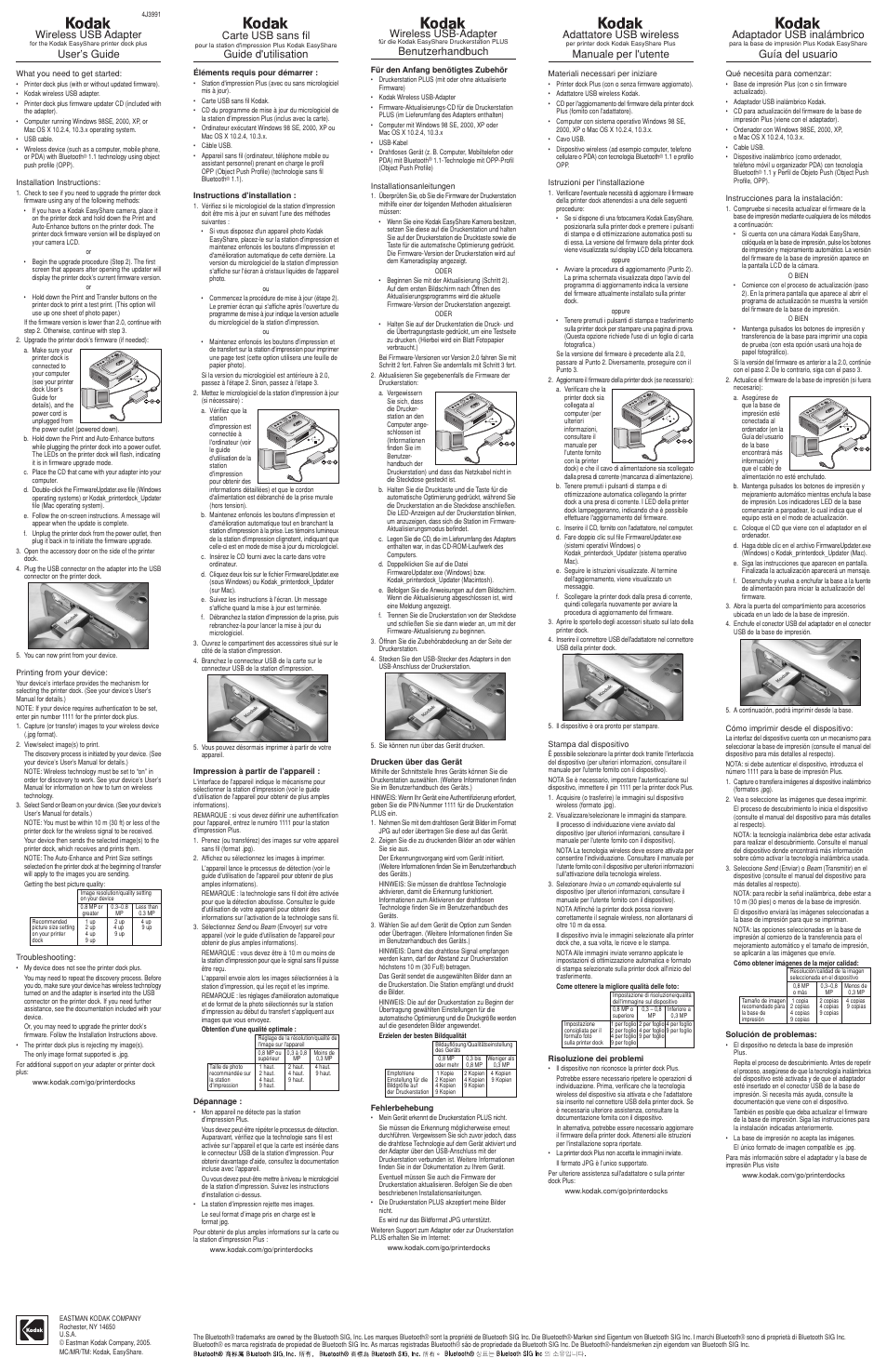 Kodak Network Card User Manual | 2 pages