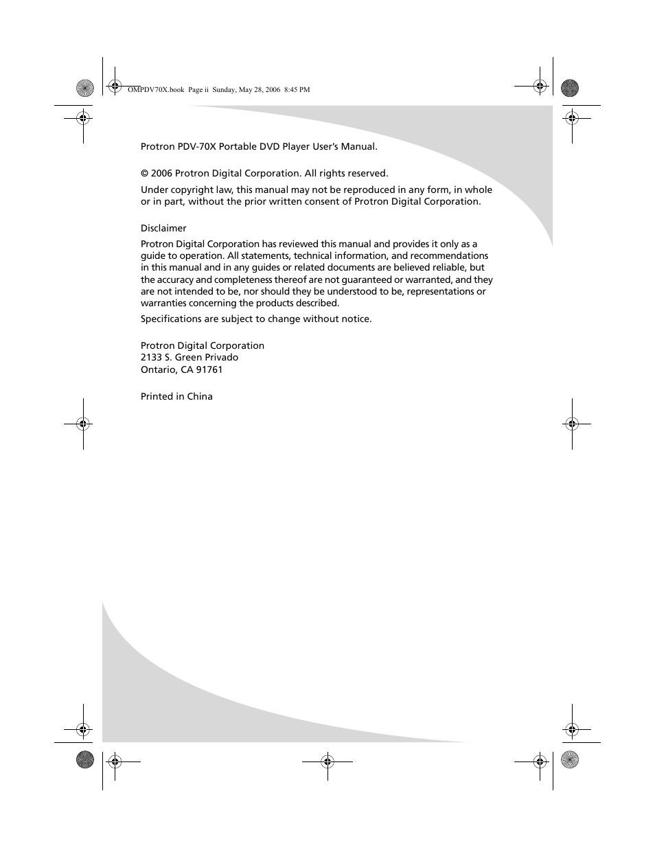 Kodak PDV-70X User Manual | Page 2 / 48