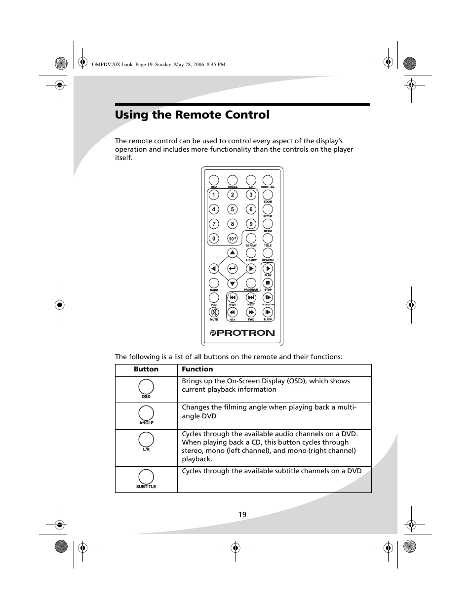 Using the remote control | Kodak PDV-70X User Manual | Page 25 / 48