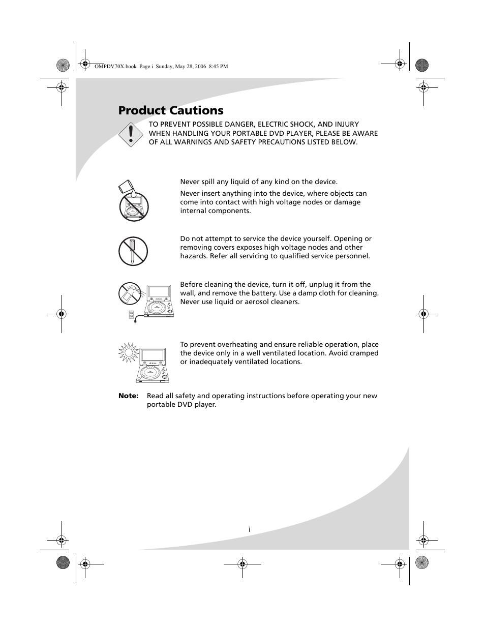 Product cautions | Kodak PDV-70X User Manual | Page 3 / 48