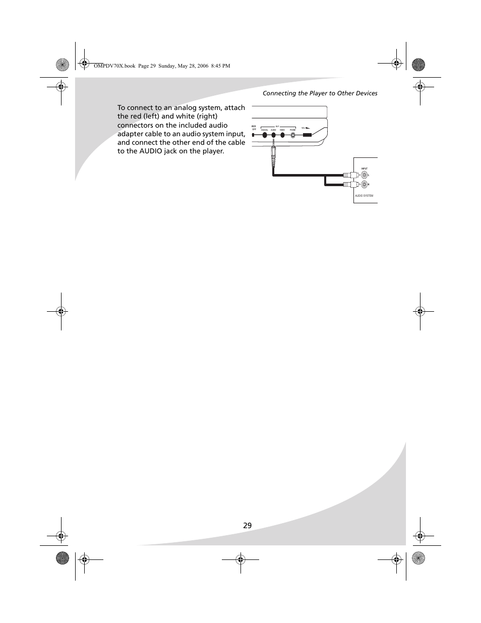 Connecting the player to other devices | Kodak PDV-70X User Manual | Page 35 / 48