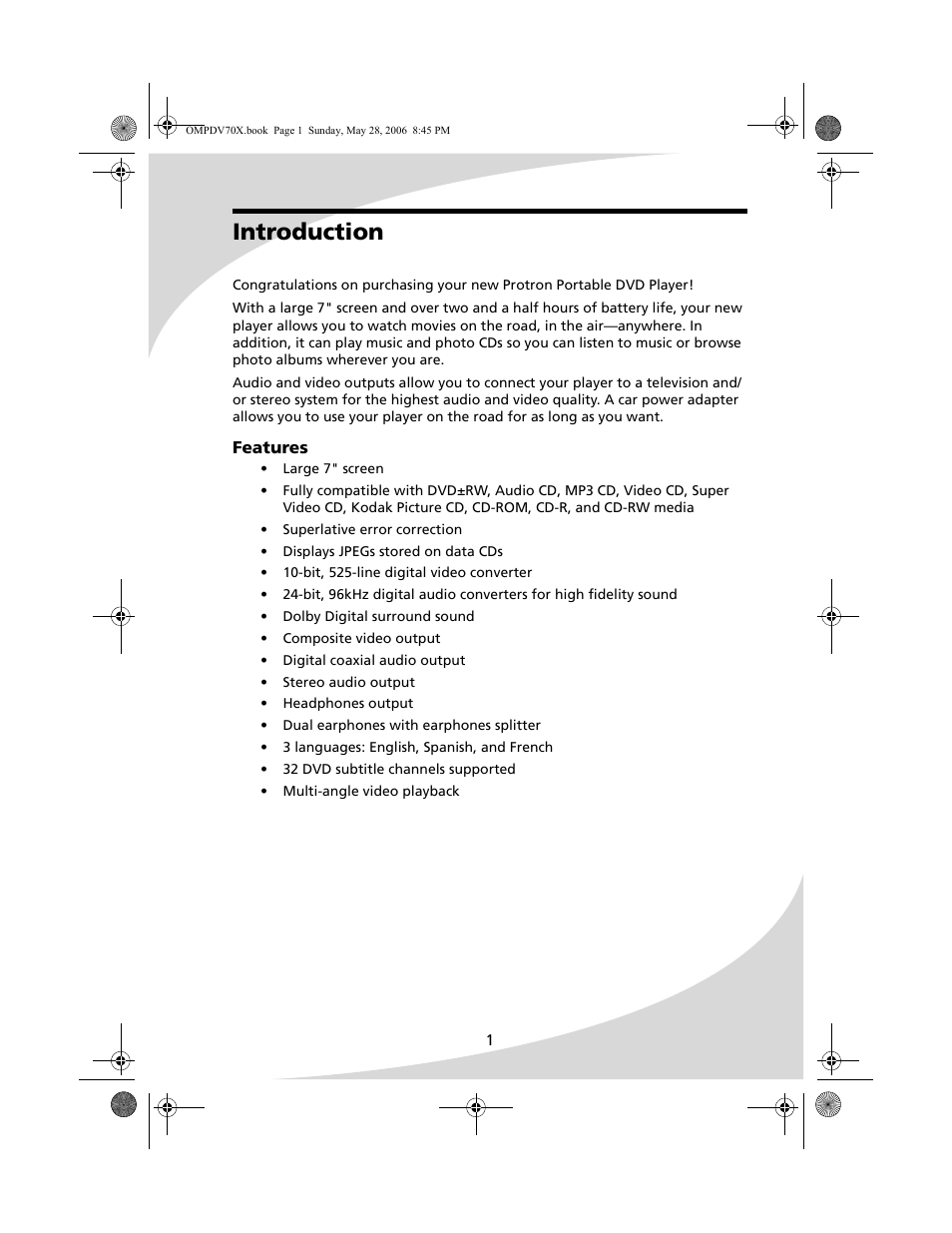 Introduction | Kodak PDV-70X User Manual | Page 7 / 48