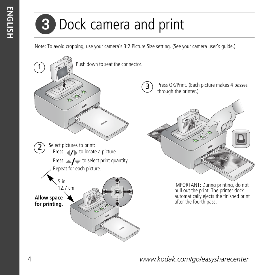 Dock camera and print | Kodak G610 User Manual | Page 4 / 20