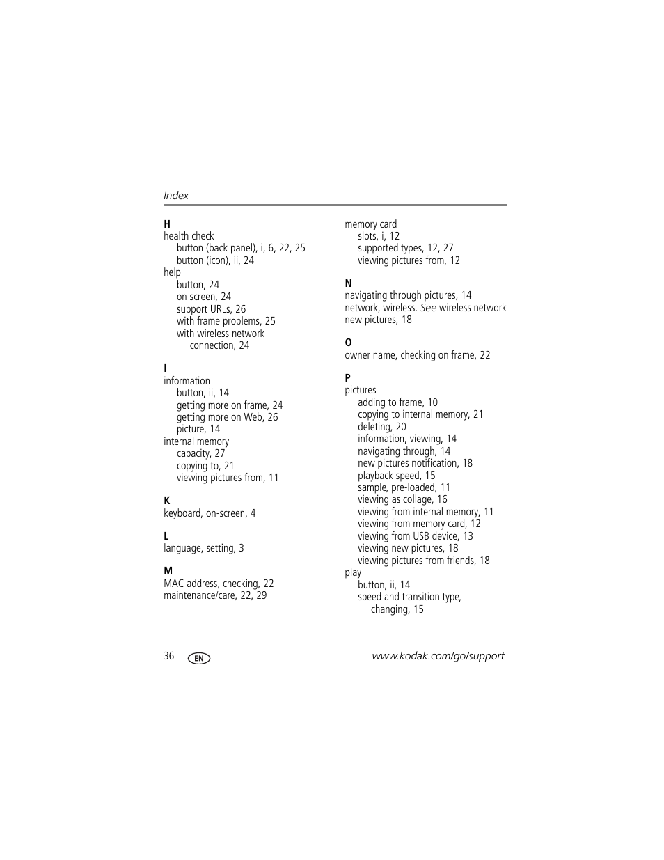 Kodak Pulse S710 User Manual | Page 42 / 44