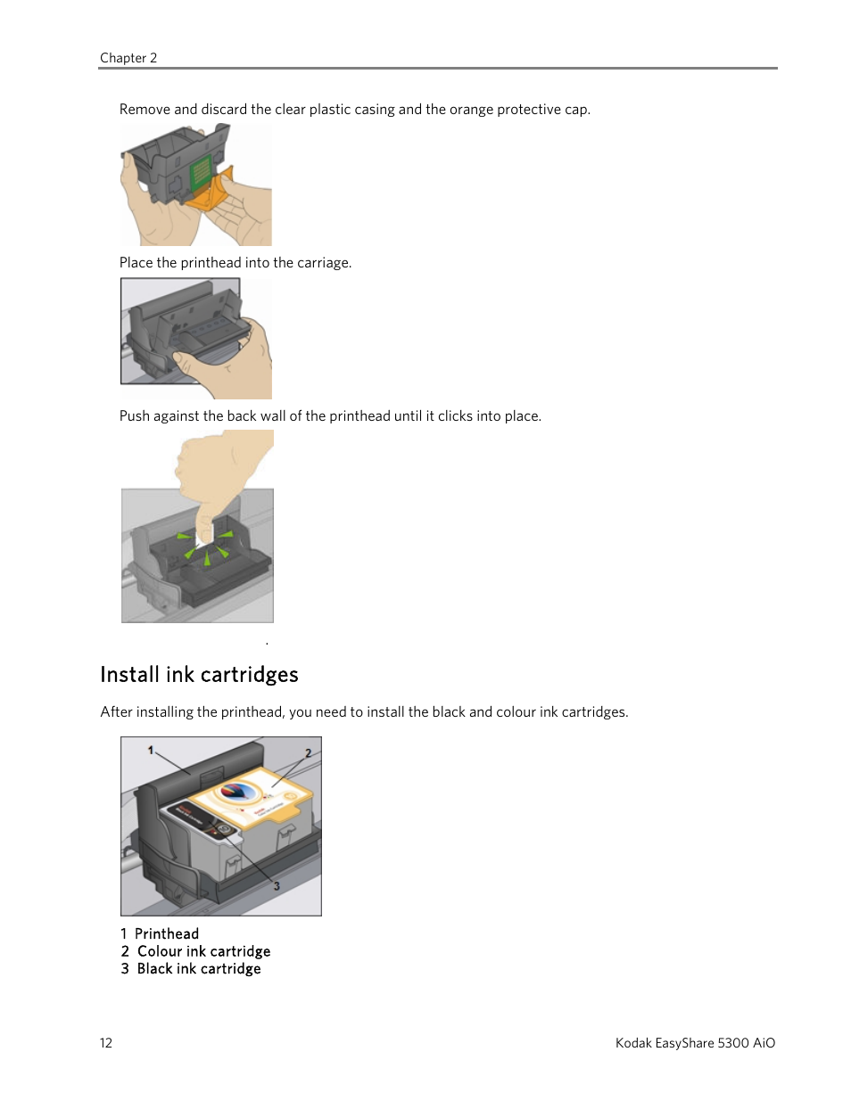 Install ink cartridges | Kodak 5300 User Manual | Page 16 / 104