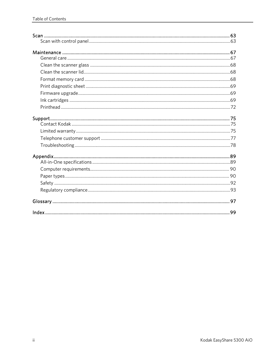 Kodak 5300 User Manual | Page 4 / 104