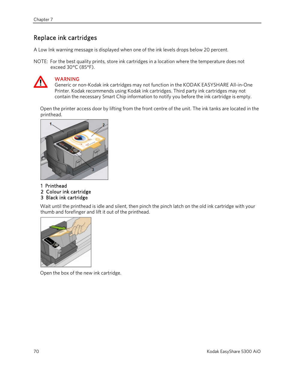 Replace ink cartridges | Kodak 5300 User Manual | Page 74 / 104