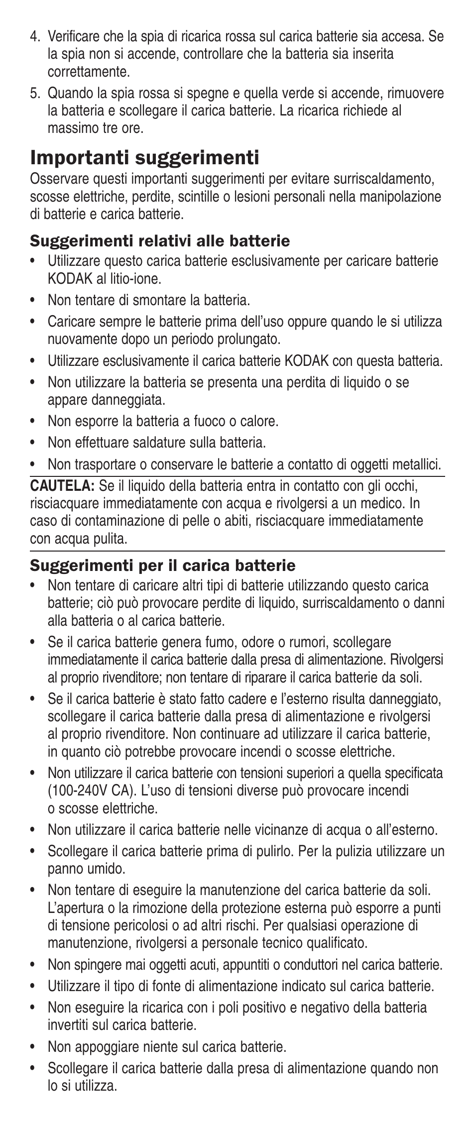 Importanti suggerimenti | Kodak K5000 User Manual | Page 6 / 20