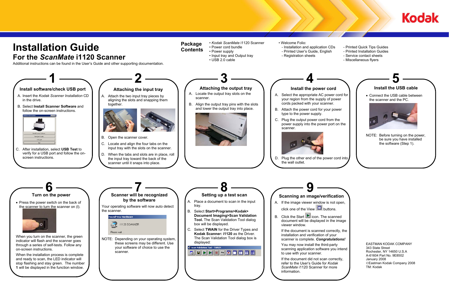 Kodak SCANMATE I1120 User Manual | 1 page