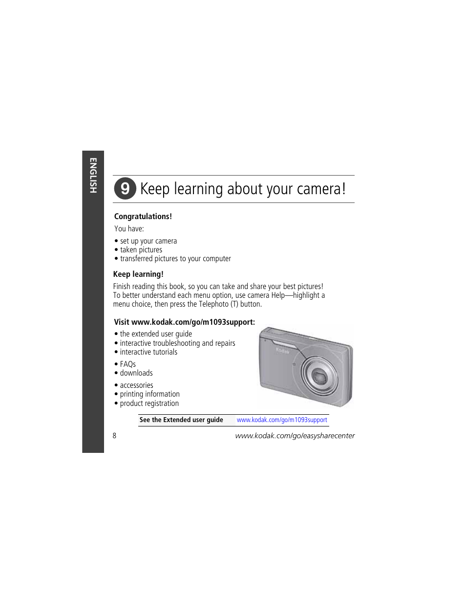 Keep learning about your camera | Kodak KLIC-7004 User Manual | Page 8 / 28
