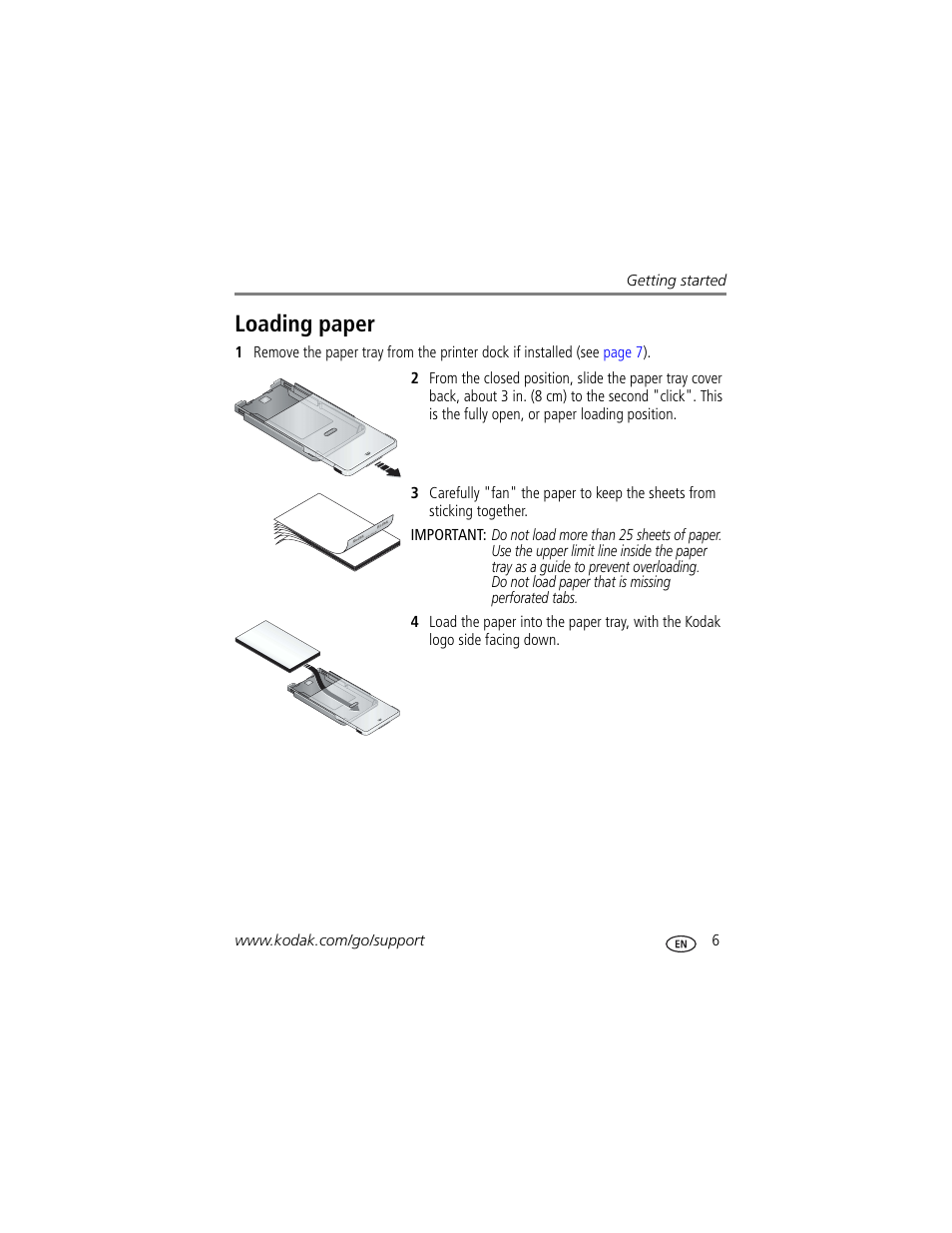 Loading paper | Kodak Series 3 User Manual | Page 13 / 91