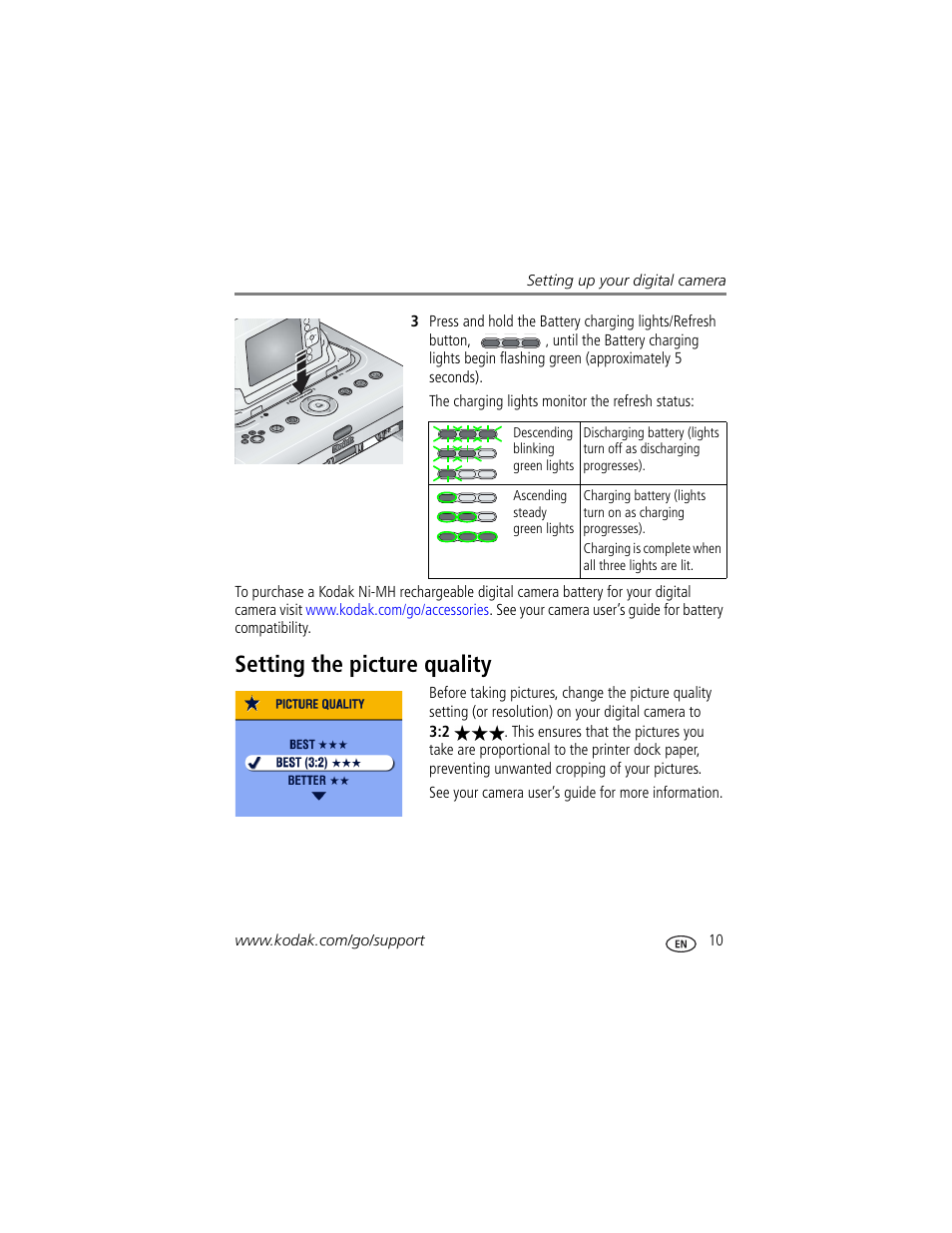 Setting the picture quality | Kodak Series 3 User Manual | Page 17 / 91