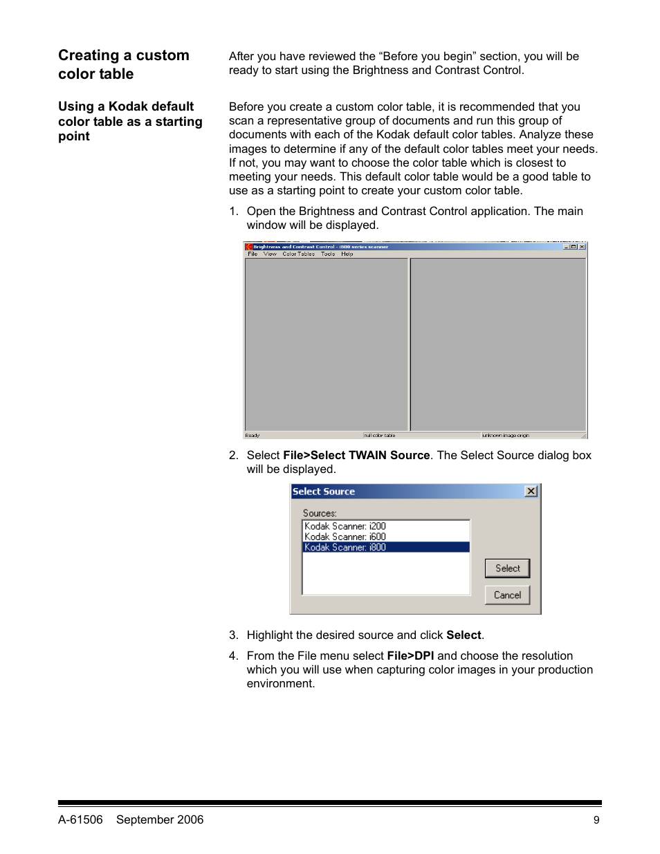 Creating a custom color table | Kodak INNOVATION A-61506 User Manual | Page 10 / 26