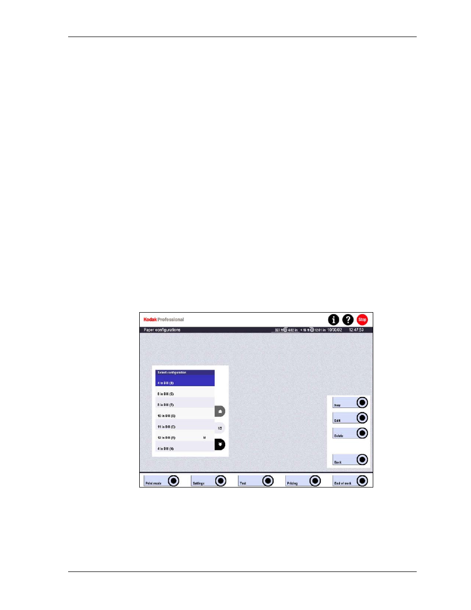 Modifying a configuration, Deleting a configuration, Exiting the screen | Paper configurations, Modifying a configuration -51, Deleting a configuration -51, Exiting the screen -51, Paper configurations -51 | Kodak SRP 30 User Manual | Page 126 / 310