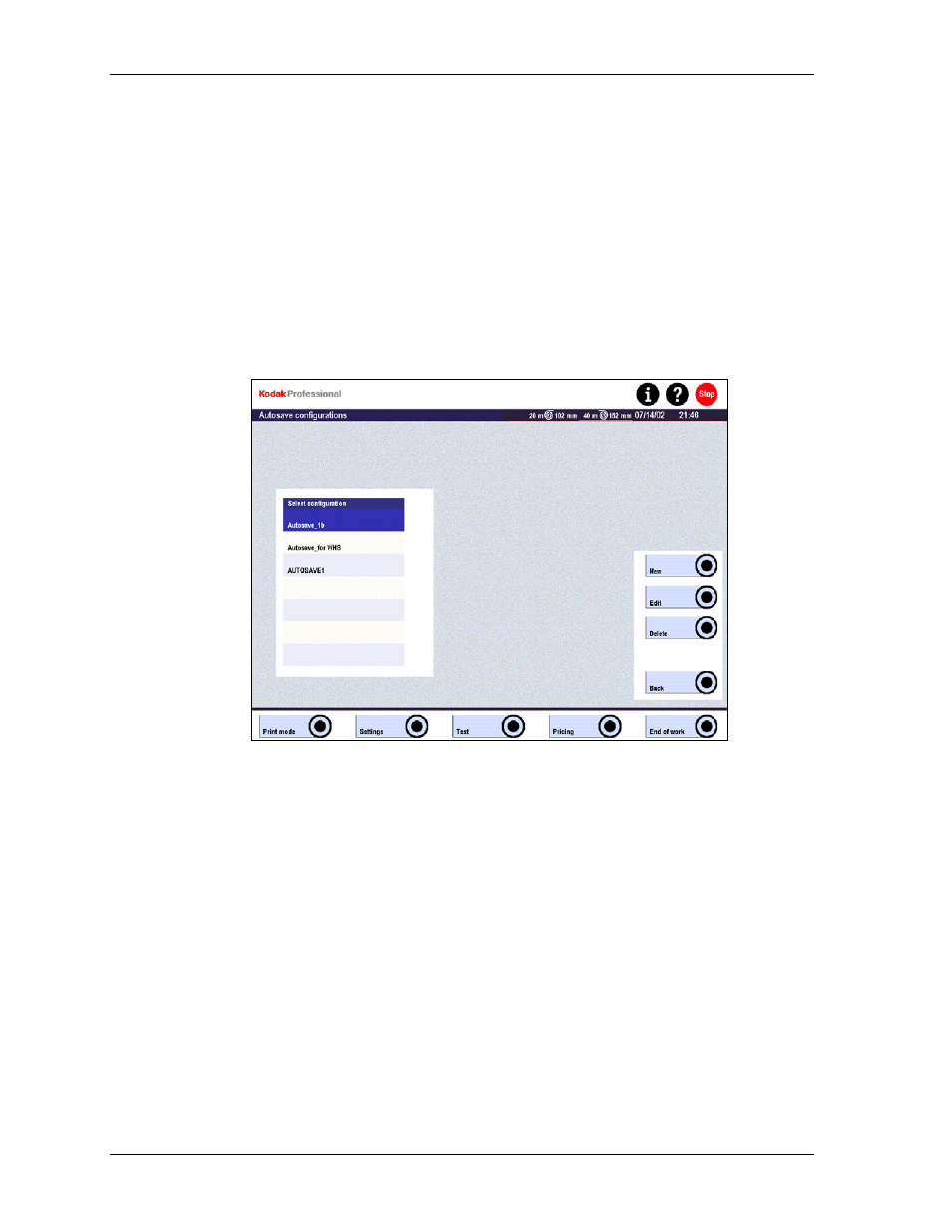 Autosave configurations, Autosave configurations -60 | Kodak SRP 30 User Manual | Page 135 / 310