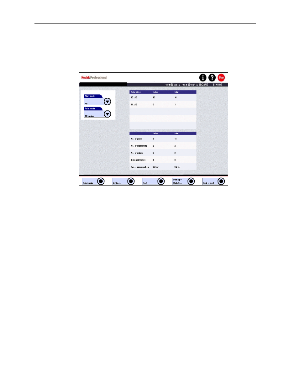 Viewing statistics, Viewing statistics -62 | Kodak SRP 30 User Manual | Page 233 / 310