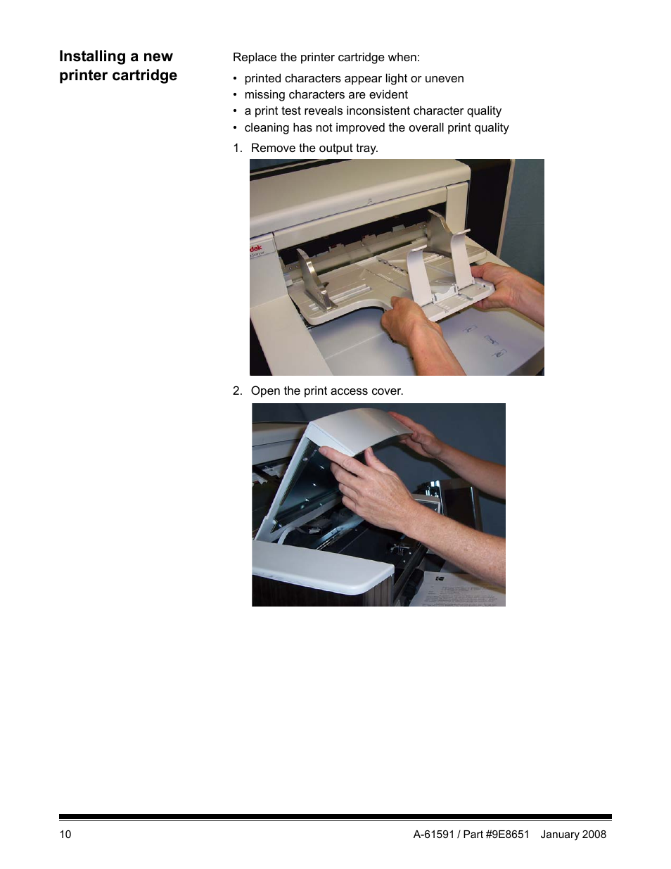 Installing a new printer cartridge | Kodak A-61597 User Manual | Page 12 / 21