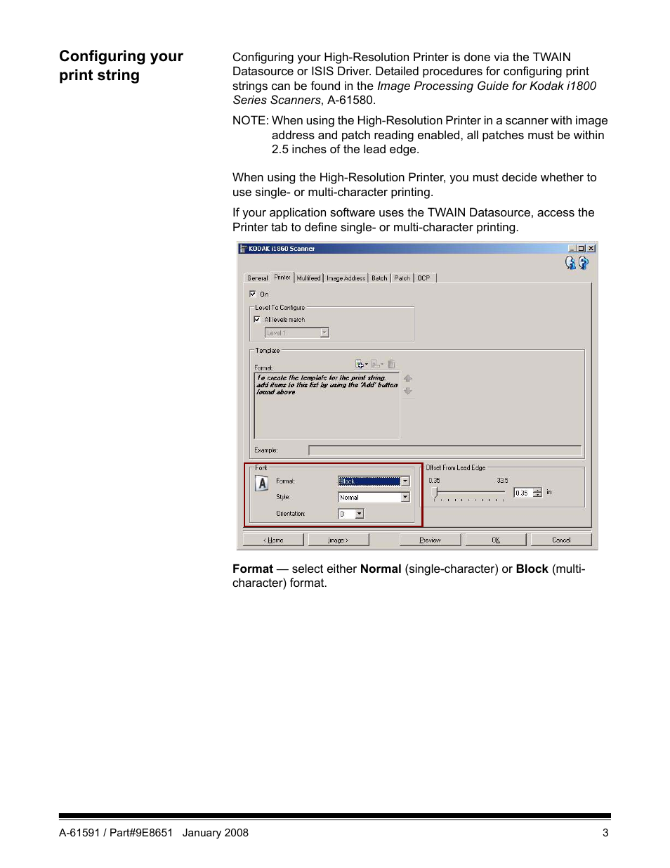 Configuring your print string | Kodak A-61597 User Manual | Page 5 / 21