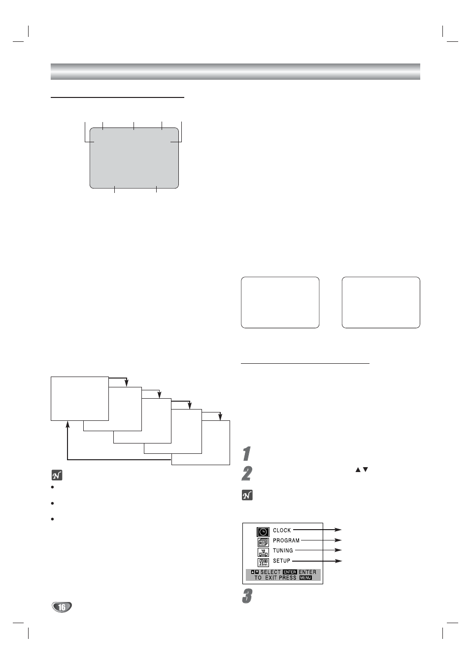 On-screen display (osd), On-screen menus setup, Vcr operation setup | Menu selection | Kodak XBS444 User Manual | Page 16 / 48