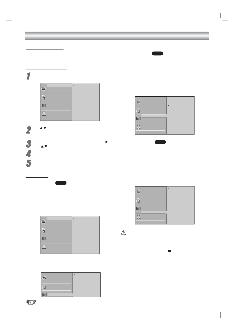 Dvd operation setup (continued) initial settings, General operation, Language | Picture, Disc language, Menu language, Tv aspect ratio, Progressive scan | Kodak XBS444 User Manual | Page 20 / 48
