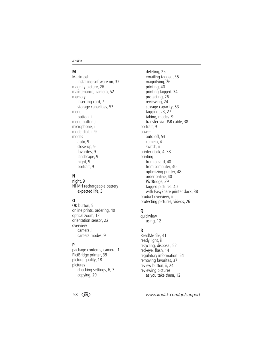Kodak CX7530 User Manual | Page 64 / 66
