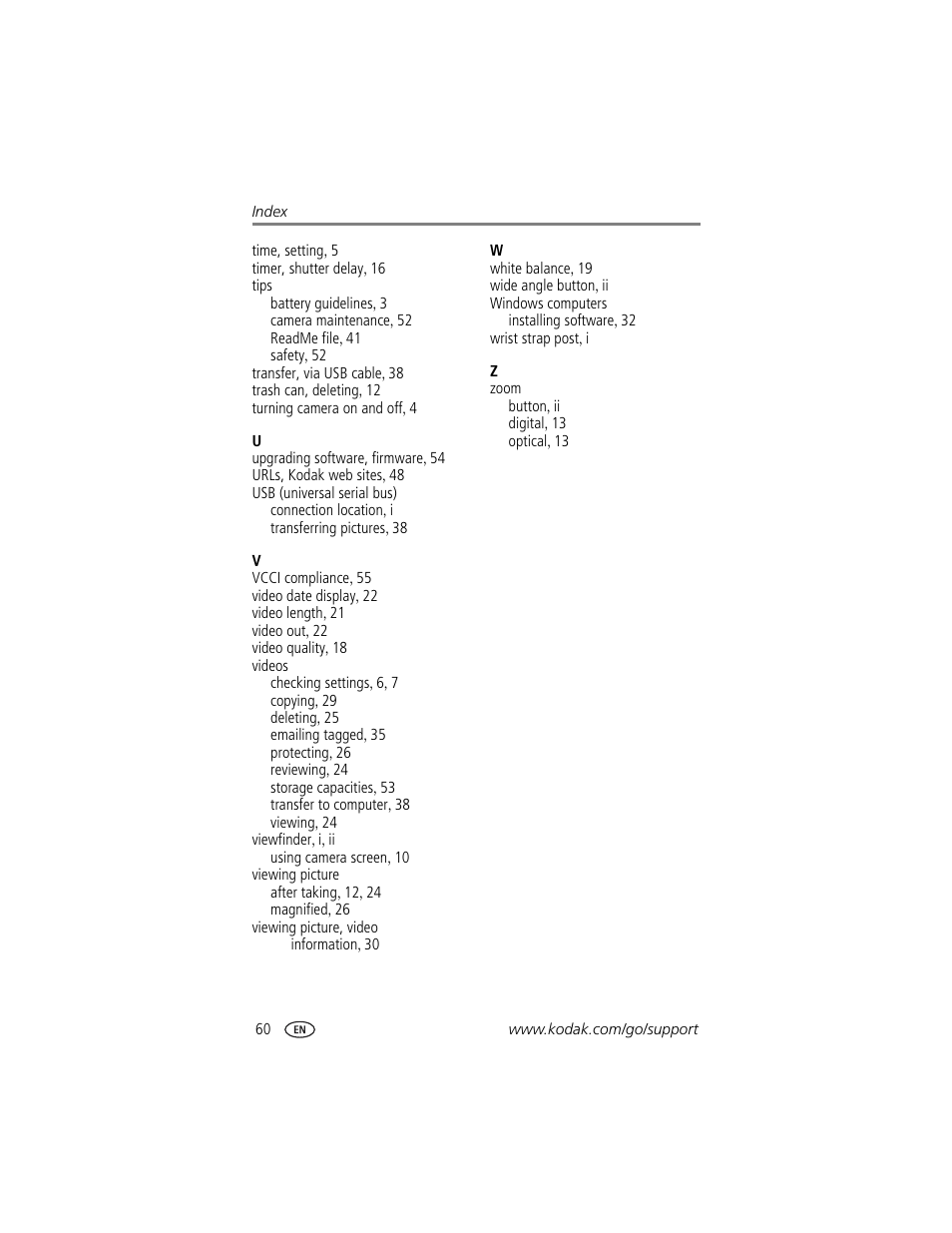 Kodak CX7530 User Manual | Page 66 / 66