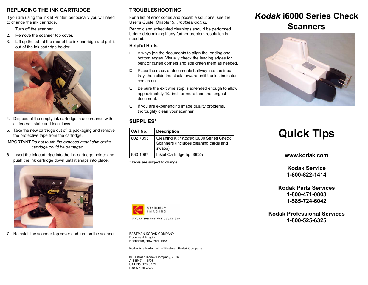 Kodak i6000 User Manual | 2 pages