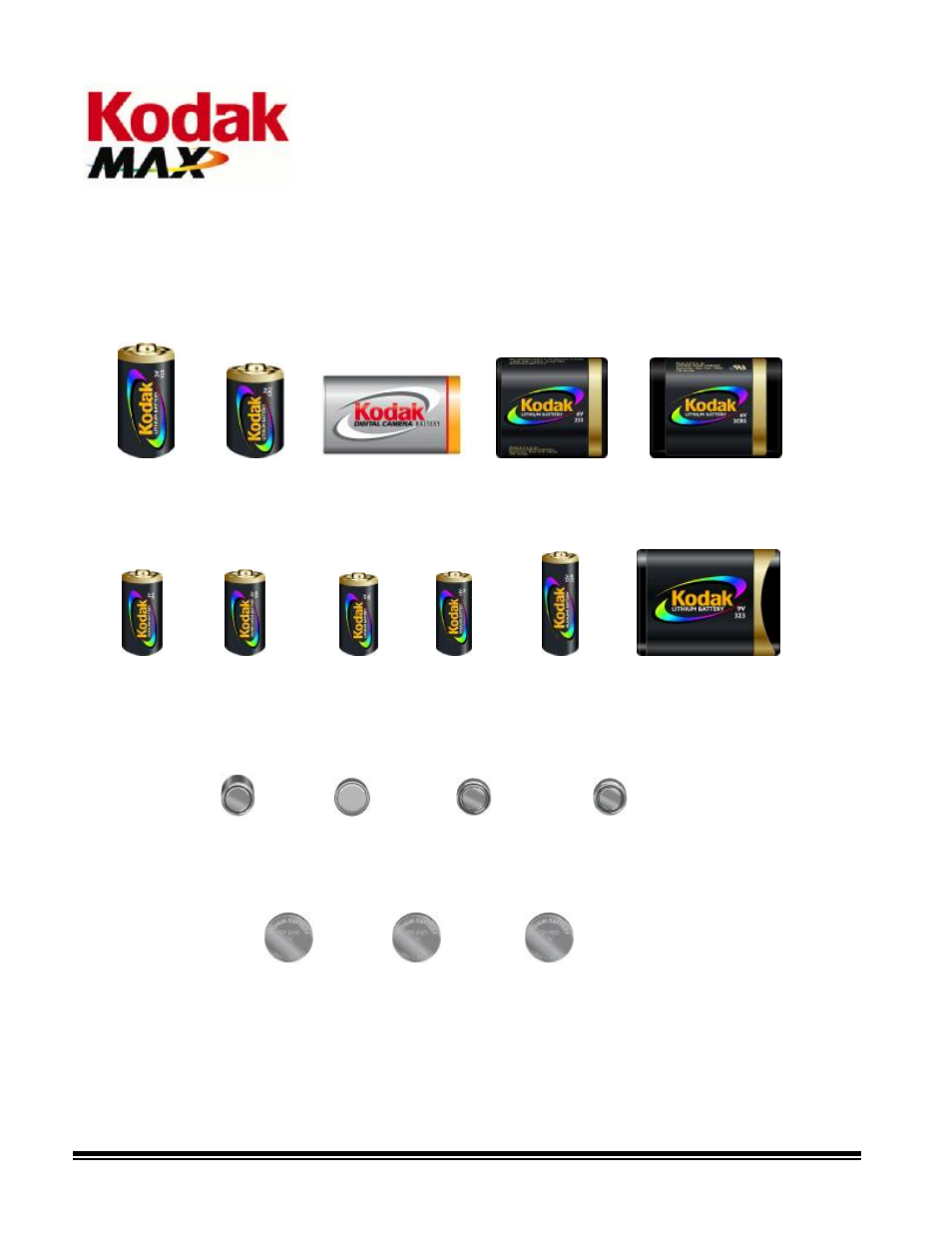 Lithium batteries | Kodak GS-07F-0115L User Manual | Page 10 / 13